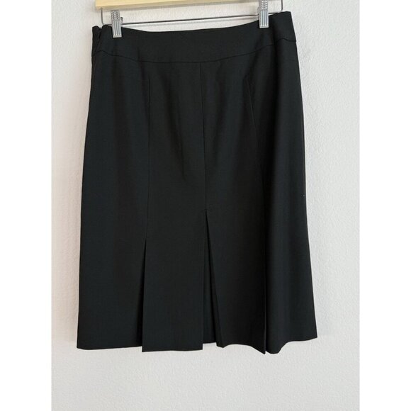 Ann Taylor Loft Back Pleated Skirt Women’s‎ Side Zip Knee Length Size 4 Black - Picture 4 of 9